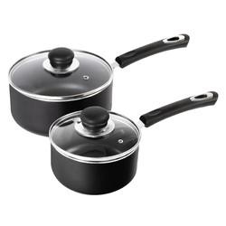 Wholesale Top Seller Black Kitchen Cookware Milk Pot Aluminum Non Stick Sauce Pan Set With Bakelite Handle