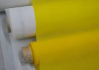 White / Yellow Custom Screen Printing Polyester Fabric 55 Thread No Surface Treatment