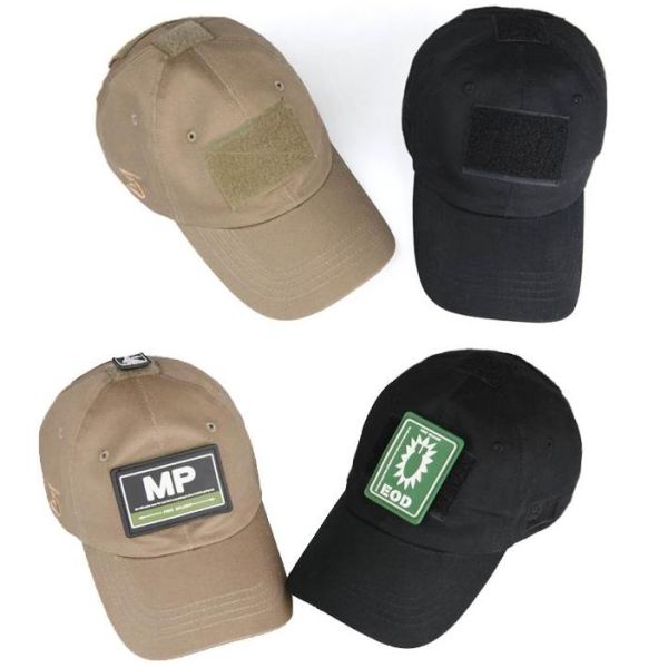 Velcro Patches Tactical Baseball Cap 100% Cotton 56cm Curve Brim