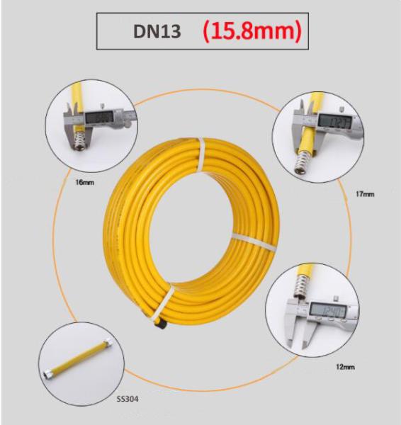 SS PVC Cover Fire Resistant Hose , 15.8 mm Flame Resistant Hose