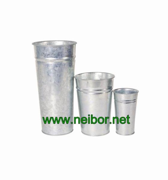galvanized tall french flower pots flower bucket 2L 7L 13.5L