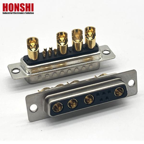 D-SUB 9W4 Female Connector Gold Pin Solder Wire Type High Quality Connectors 10A 20A 30A 40A