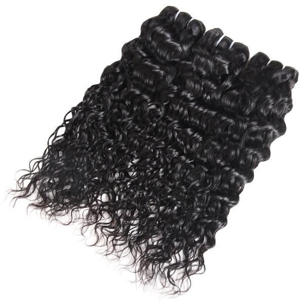 Extensões de trama indianas do cabelo da onda de água/Weave cabelo humano para mulheres negras
