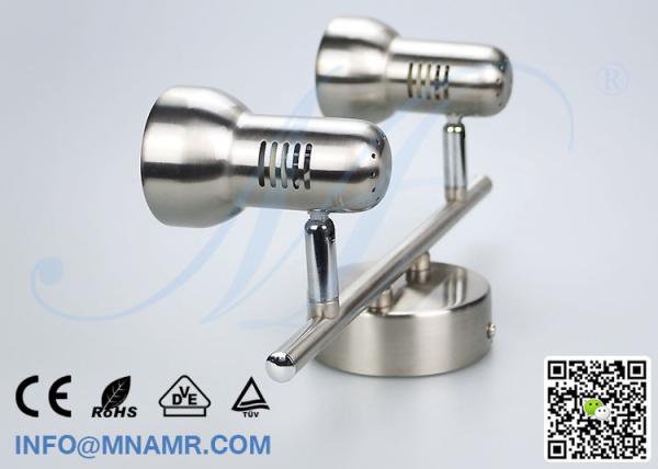 Hot Sale Double Heads LED Vanity Light Fixtures Nickel Matt Come With 2x5W GU10 LED Lamp Warm White Emitting Color