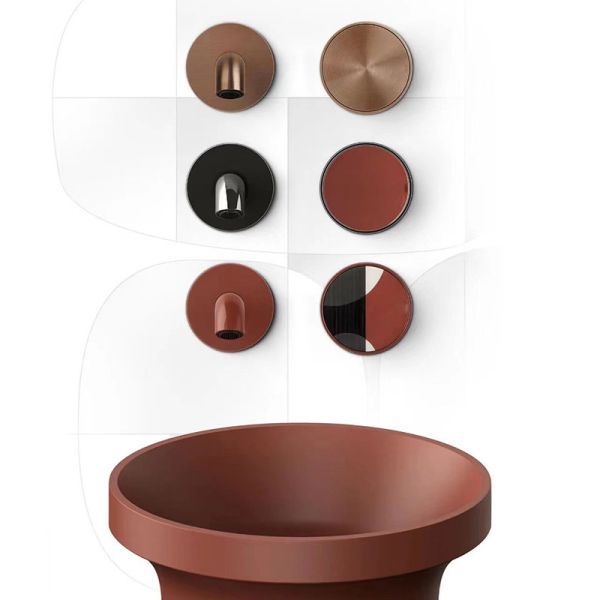 Embedded Wall Basin Brushed Aluminum Faucets Contemporary Kitchen Taps Copper