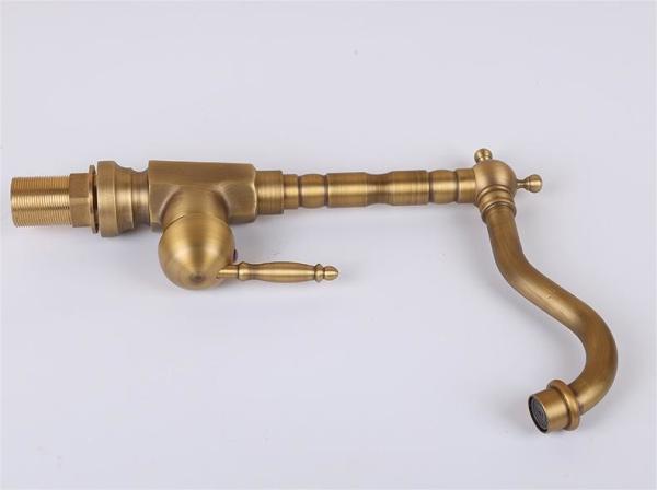 Washbasin Rotating Bathroom Faucet Tap Hexagon Full Copper Hot And Cold
