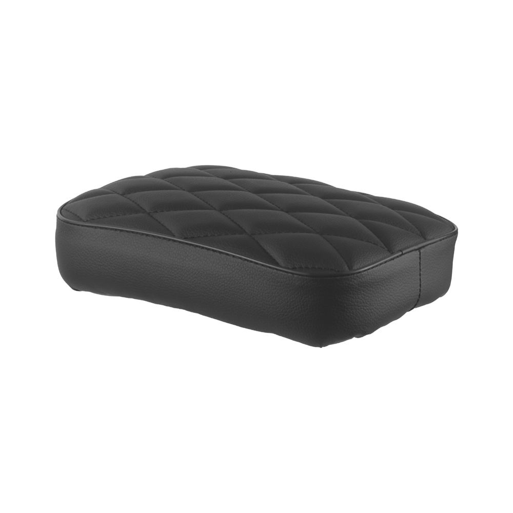 Motorcycle seat, black retro diamond pattern rear seat cushion, rear passenger cushion seat, 8 suction cups, suitable for Harley Sportster Dyna Custom Chopper.
