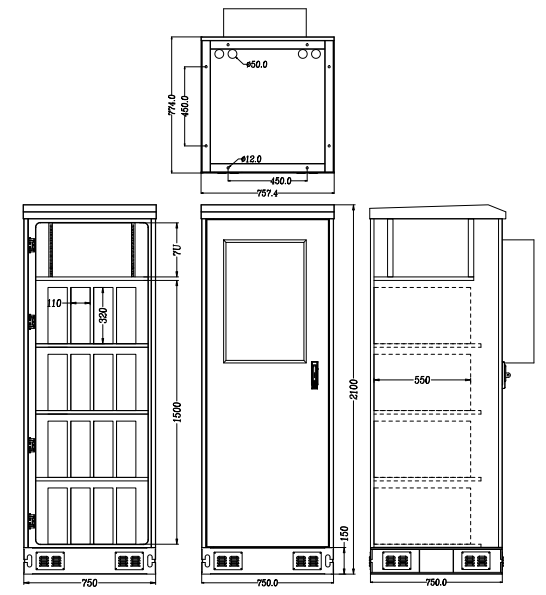 Термостатический стальной на открытом воздухе шкаф оборудования делает пылезащитное водостойким