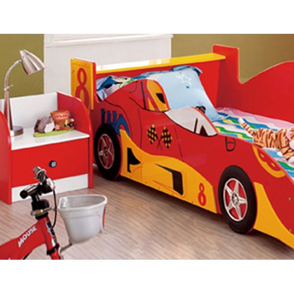 Les meubles de chambre à coucher d'enfants placent le lit de voiture en bois de course de forces de défense principale avec le stockage 2100mm