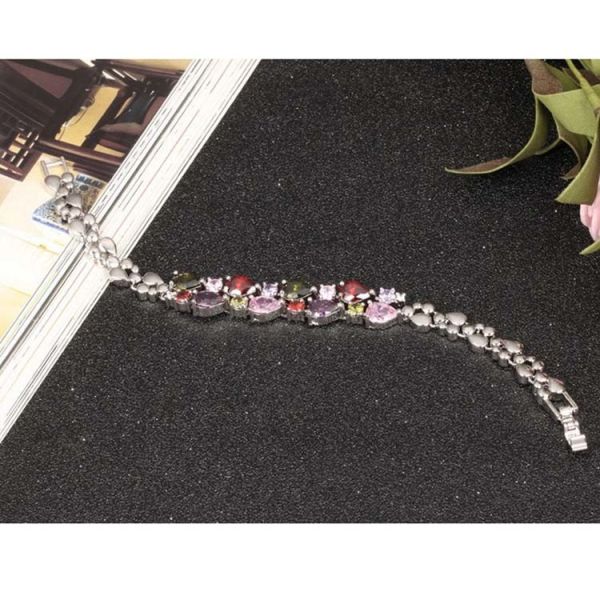 Gorgeous Cubic Zirconia Bracelet for Women Gold Plated Tennis  Bracelet (JKS950SILVER)