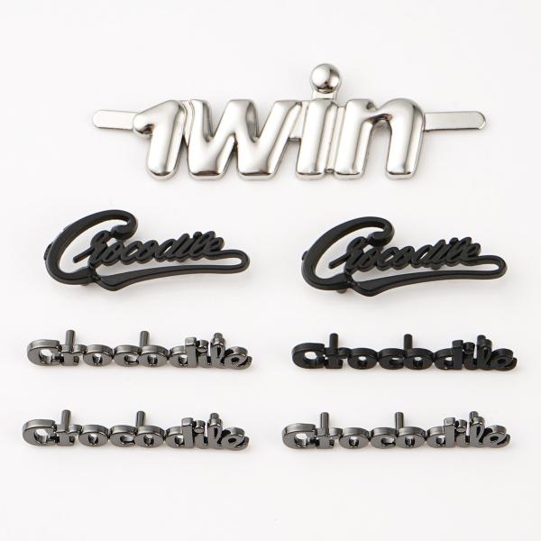 Bags Customized PU Leather Patches Label Plate Metal Logo Sewing Metal Letter Logo