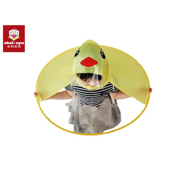 UFO Childrens Waterproof Raincoats , Yellow Duck Raincoat Outdoor Rain Gear For
