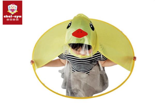 UFO Childrens Waterproof Raincoats , Yellow Duck Raincoat Outdoor Rain Gear For Kids
