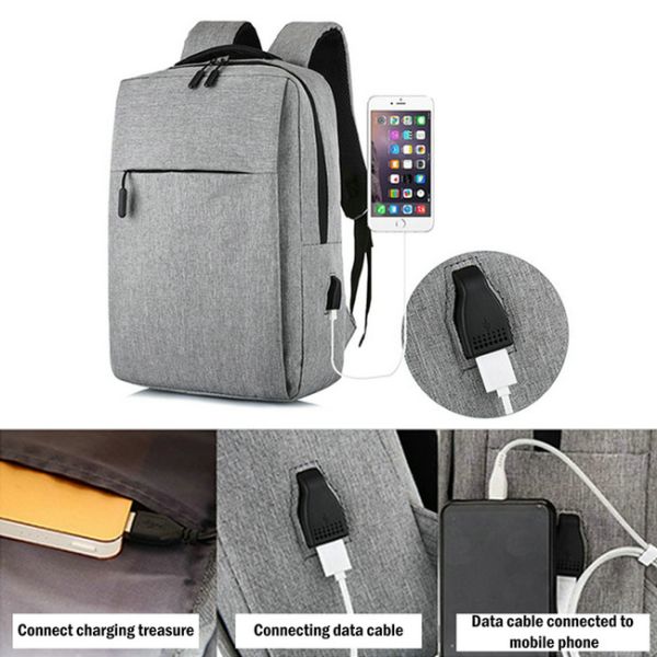 Anti Theft USB Fashionable Laptop Backpack For Men And Women