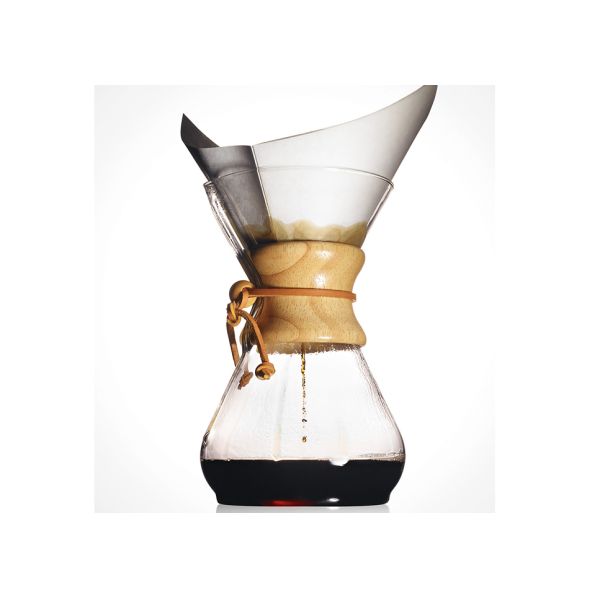 Classic Series Antique Glass Coffee Pots With Wooden Collar Handle / Leather Tie