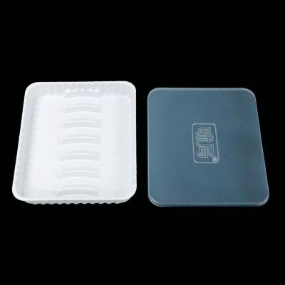 Customizable Food Safe PP Blister Pack 6-Compartment Sausage Tray with Semi Transparent Lid