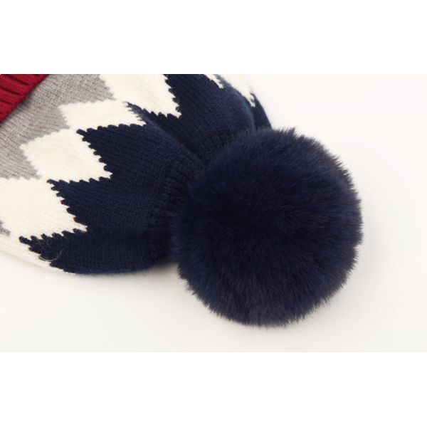 Winter Unisex Faux Fur Pom Pom Beanie Cute Multi Color SGS Approved