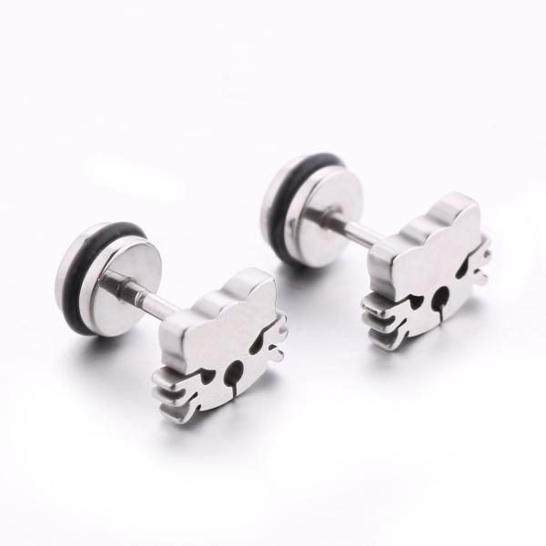 New Fashion Earrings Baby Happy Cat Screwback Girls Stud Earrings