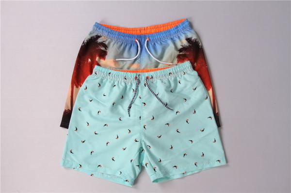 100% Polyester Athletic Swim Wear summer beach Men's Printed Swim Shorts