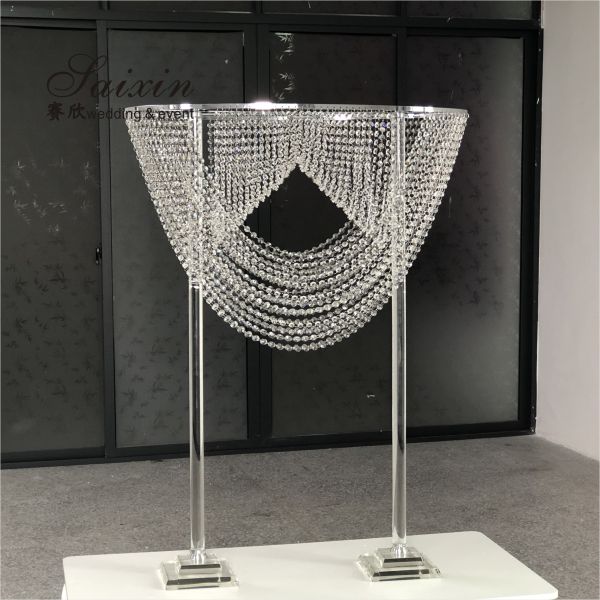China manufacturer wholesale luxury Wedding centerpieces large crystal flower stands