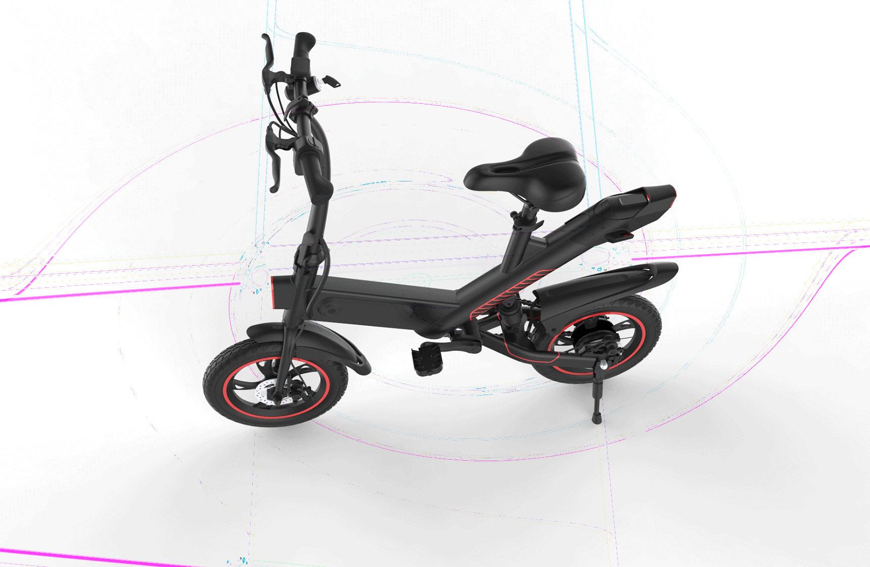 Commuting / Leisure Aluminum Folding Electric Bike Stable Stucture Design