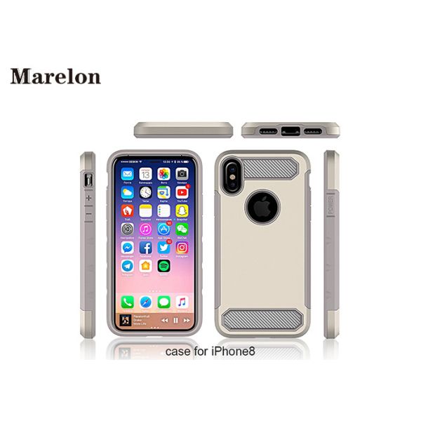 Carbon Fiber TPU Phone Case / PC Back Cover Case For Decoration Iphone 8