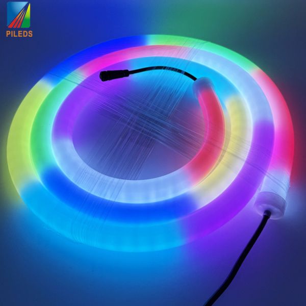 Diámetro de 30 mm 360 grados Flexible LED Neon Strip Tube IP66 longitud Cuerpo de silicona para bar Club Decoraciones navideñas Iluminación navideña