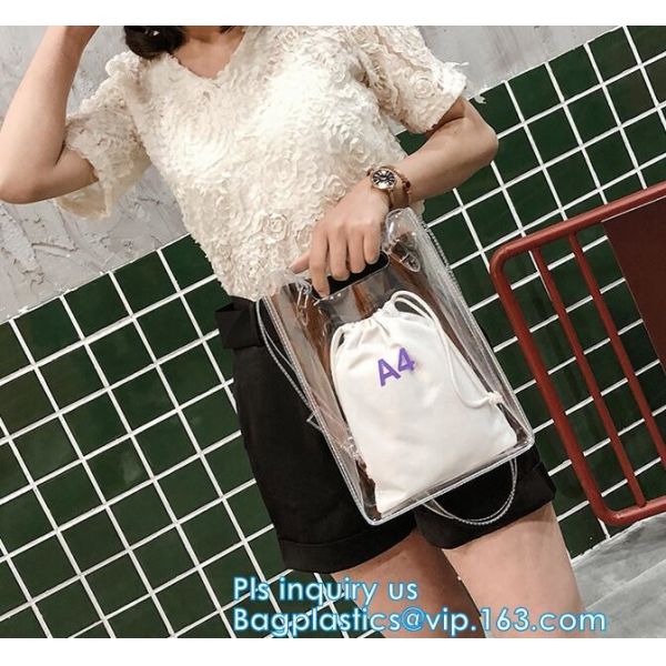 waterproof stadium Bags handbags, Clear gift packing PVC handbag, Envelope Clutch PVC Vinyl Plastic Purse Bag, tote hand