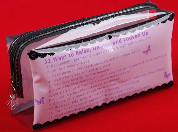 SGS 0.25mm Cosmetic Toiletry Bag Makeup Travel Transparent Clear PVC bags EN71
