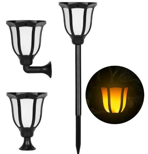 2020 Waterproof New Luxury Solar Flame Torch Lights Dancing Flame Flickering 96 LED Solar Garden Lawn Lamp for Outdoor D