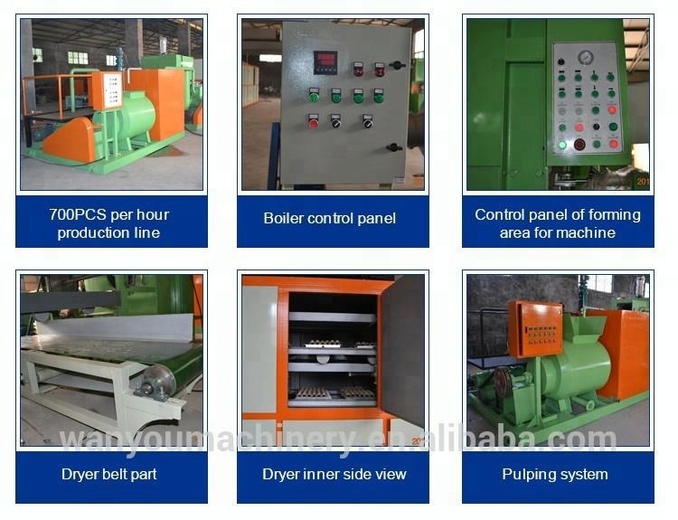 Simple Structure Small Paper Egg Tray Forming Machine 700pcs/H 2 Forming Molds Egg Tray Making Machine