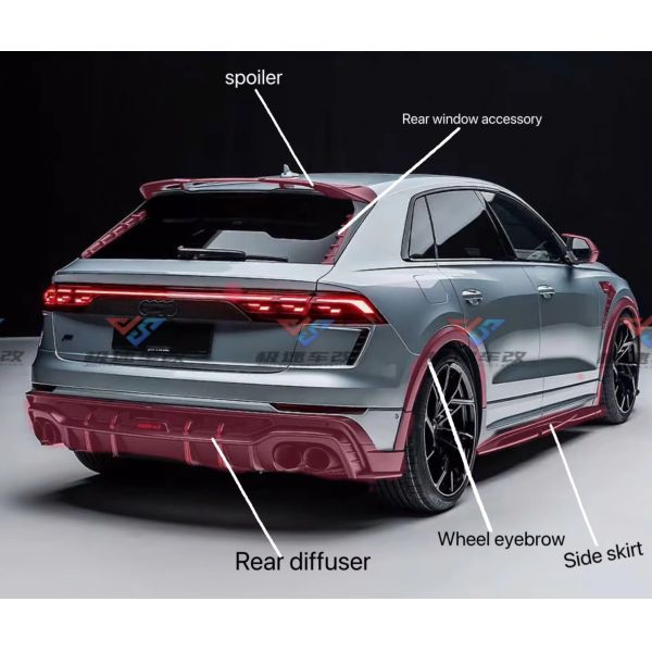 RSQ8 2025+ Audi Body Kit Front Lip Skirt Rear Diffuser Spoiler Car Wide Body Kit
