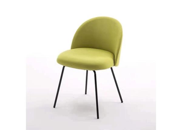 Modern Fabric Banquet Velvet Covered Dining Chairs With Black Legs