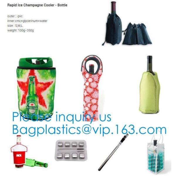 PVC Ice Bag, Wine Beer Gift Bags, Wine Bag, Drink Ice Bags, Portable Wine Bags Gel Ice Pack PVC Wine Cooler Bag With Han