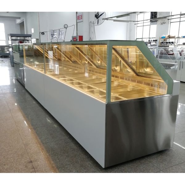 Square Cold Deli Showcase Energy Saving Mirror Glass Tempered Safety Glass