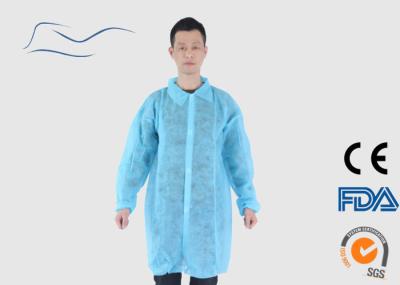 Breathable Disposable Dust Coats , Front Snap Button Doctor Lab Coat
