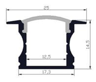 25*15mm Manufacturer Chinese Recessed Customized Length Aluminum LED Profile LED Channel