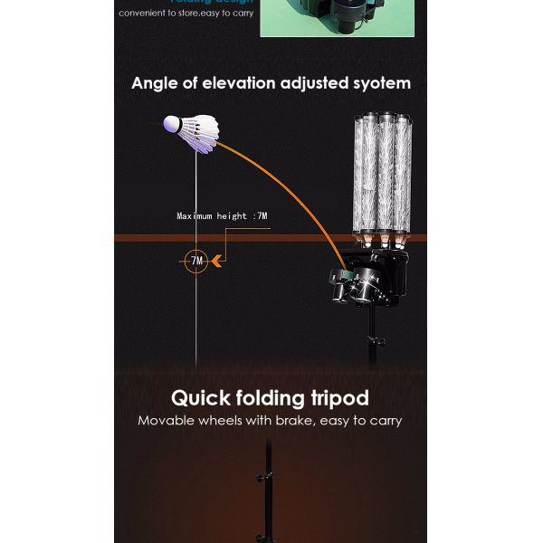 Máquina de alimentação do badminton de controle remoto de 180 bolas