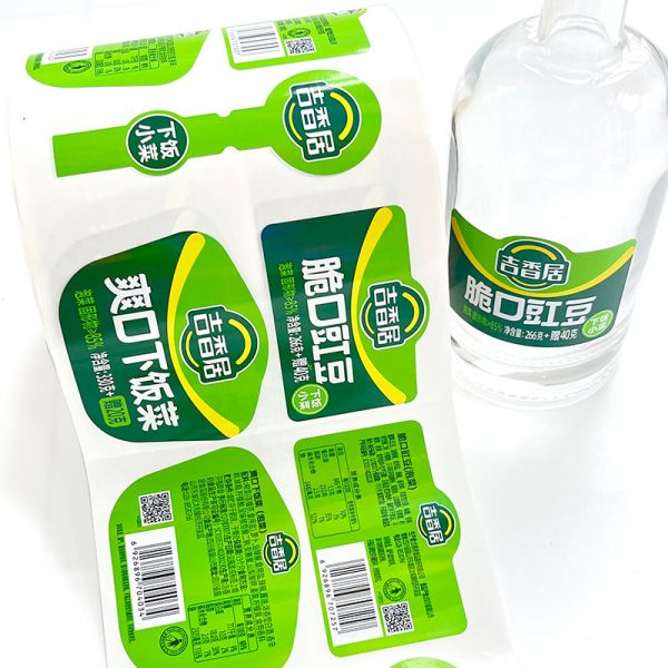 High Quality Custom Food Product Glass Bottle Label Cheap Die Cut Vinyl Sticker Printing