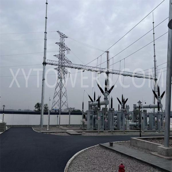 China Hot Dip Galvanized Tubular Electrical Power Substation Transformer Steel Structures