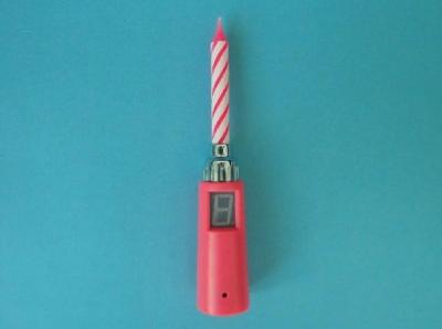 Funny Pink Spiral Core Single Singing Birthday Candle No Wax Dripping Eco Friendly