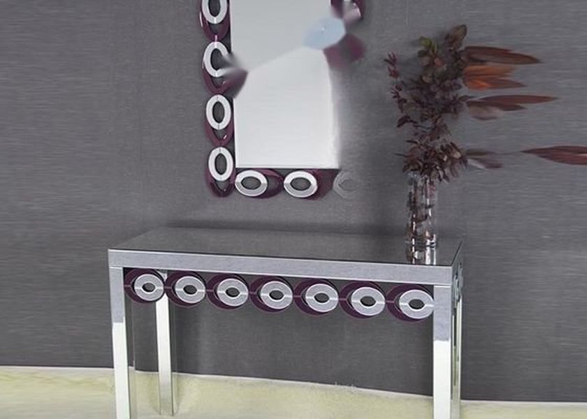 Wall Mounted Console Table with Silver Mirror Finish and Modern Design for Entryway