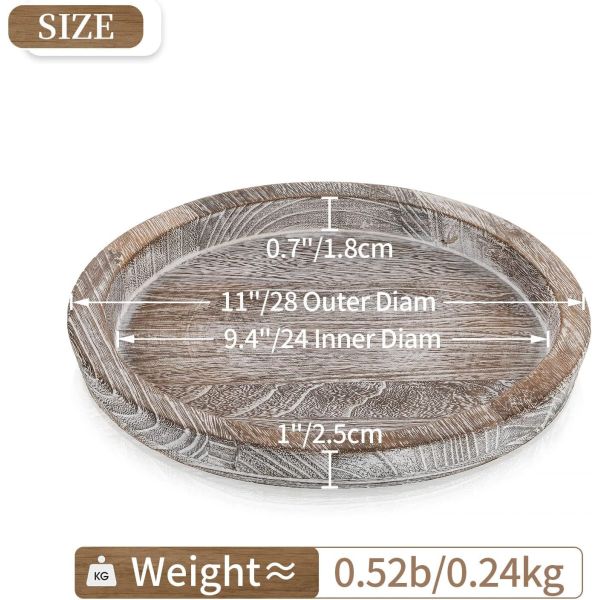 Rustic Ash Tealight Post Tray Small Farmhouse Table Centerpiece with Customized Logo