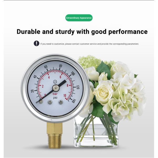 41.5mm Customized OEM Dial 80psi Pressure Gauge with 1/4 or 1/8 Threaded Connection