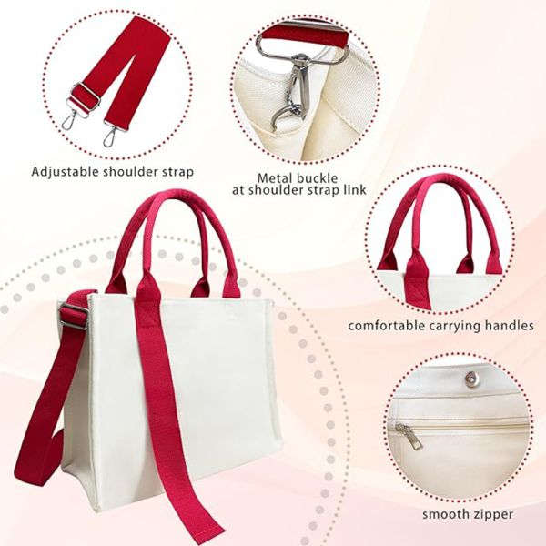 Personalized Heavy Duty Sublimation Canvas Tote Bags With Shoulder Strap Blank Custom Logo Fashion Beach Bag For Women