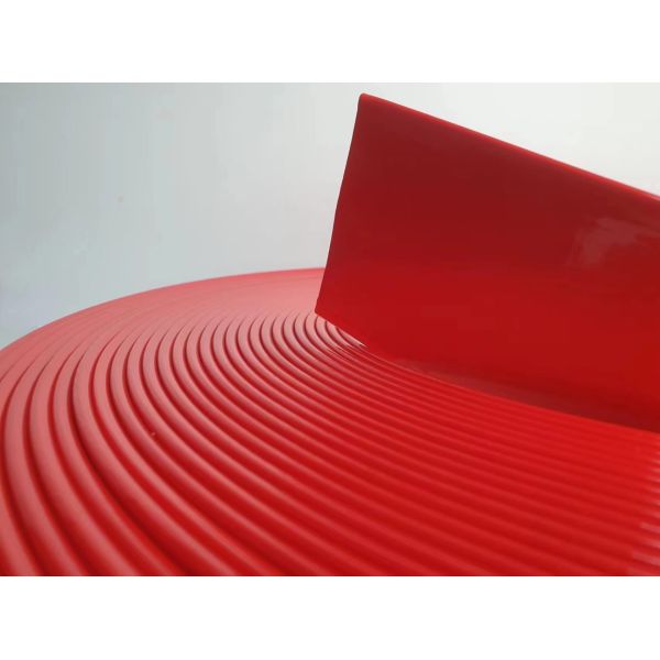 Red Aluminum Rubber Trim Cap With Brushed Surface For Signage Applications