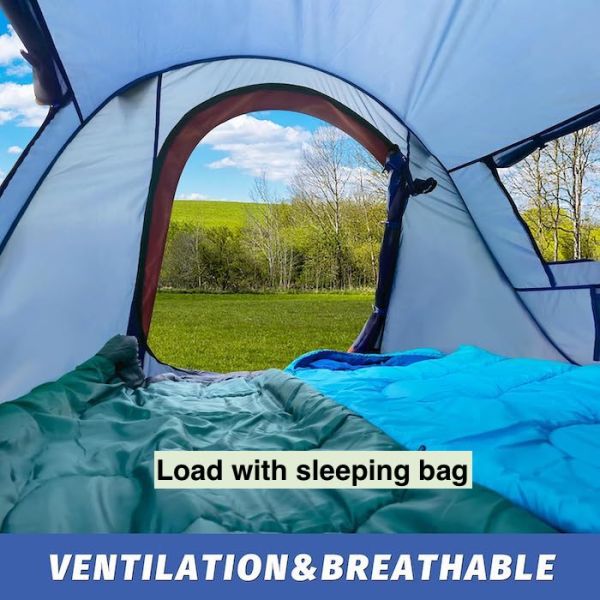 7.2FT*4.5FT*40Inch Easy Set Up 2 Person Blue Waterproof Polyester Pop Up Camping Tent With Ventilated Mesh Windows