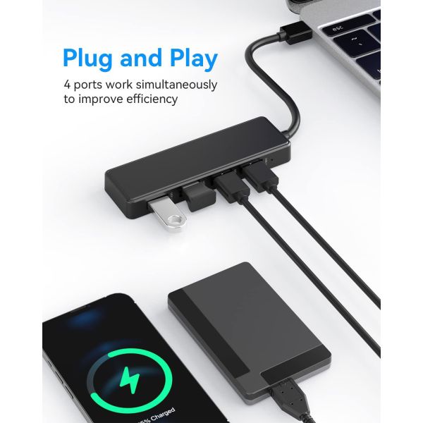 4 порта USB C Хаб Адаптер USB 3.0 Хаб Ультра стройный портативный Хаб передачи данных