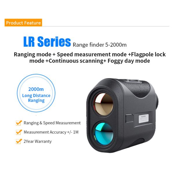 Black 7X 1200 Yards Laser Golf Rangefinder For Hunting