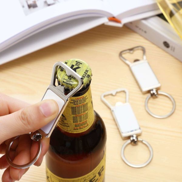 Bulk Keychains Custom Blank Metal Sublimation Bottle Opener Keychain Promotional Gifts